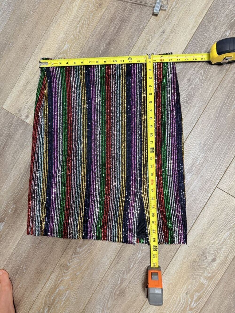 NWT INC International Concepts Rainbow Sequin Pencil Skirt L - Picture 5 of 7